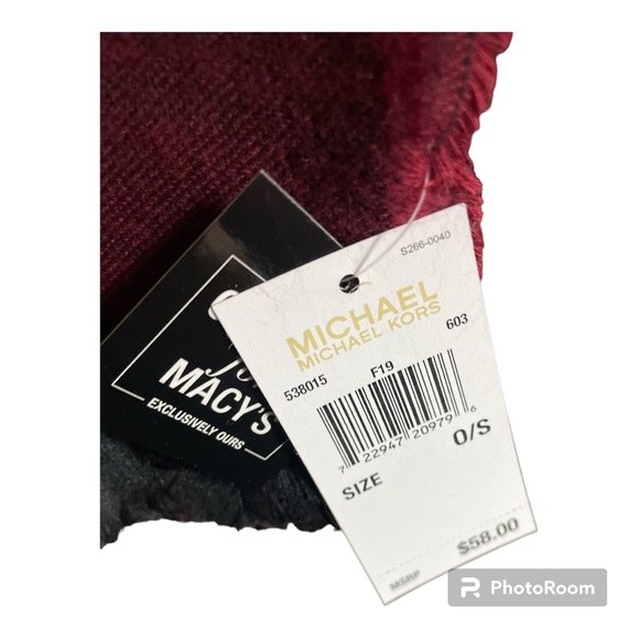 Michael Michael Kors NWT red and black scarf - Picture 6 of 8